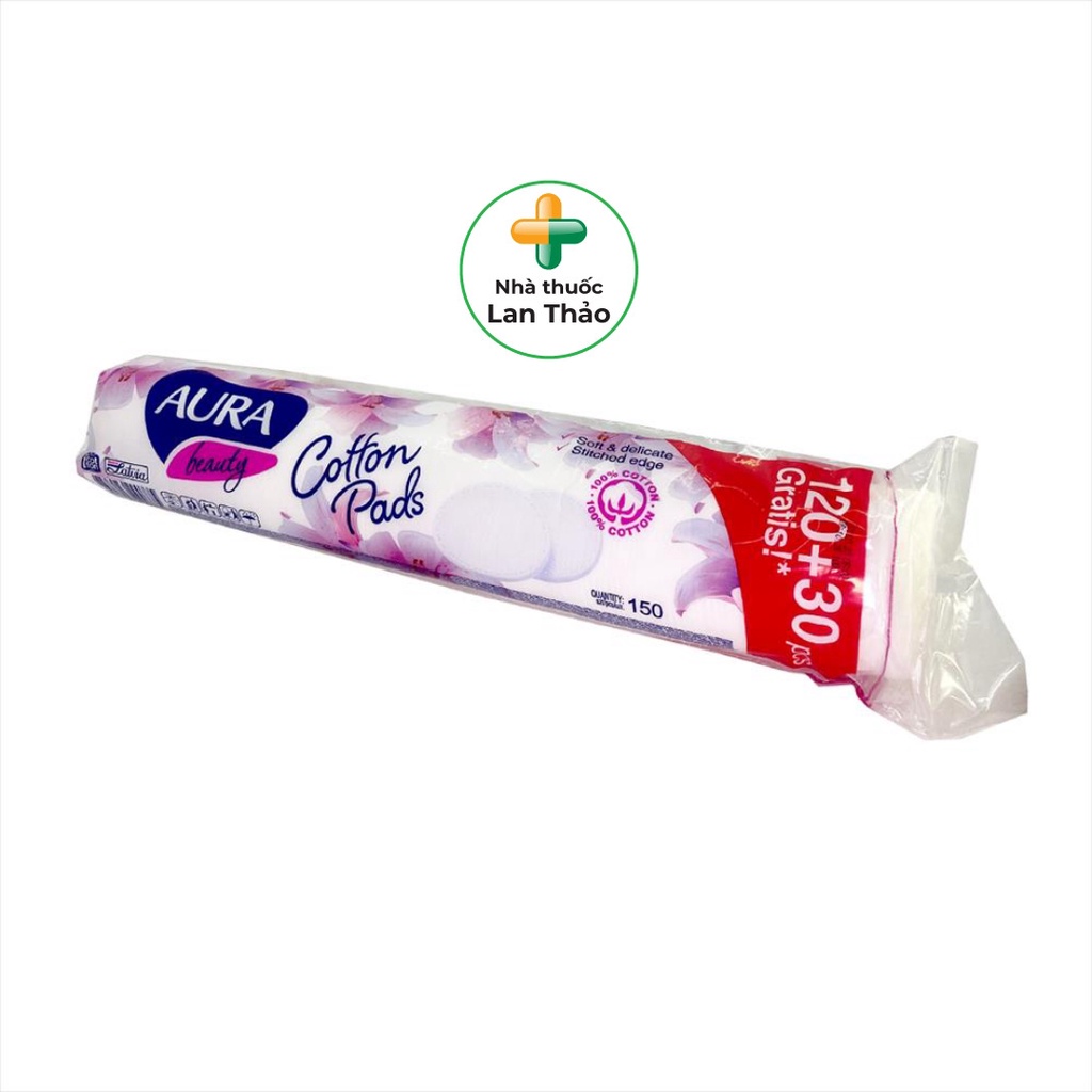 BÔNG TẨY TRANG AURA BEAUTY BỊCH 150 MIẾNG