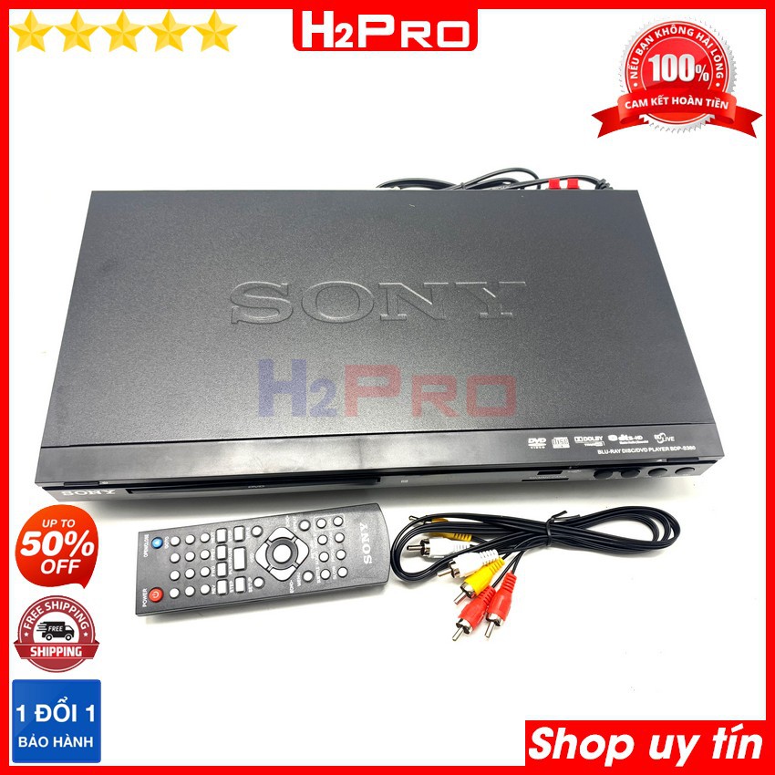 Đầu đĩa DVD SONY BDP-S360 2021cao cấp H2Pro đa năng USB-Thẻ nhớ-radio FM-tích hợp loa, tích hợp amply lắp thêm loa rời