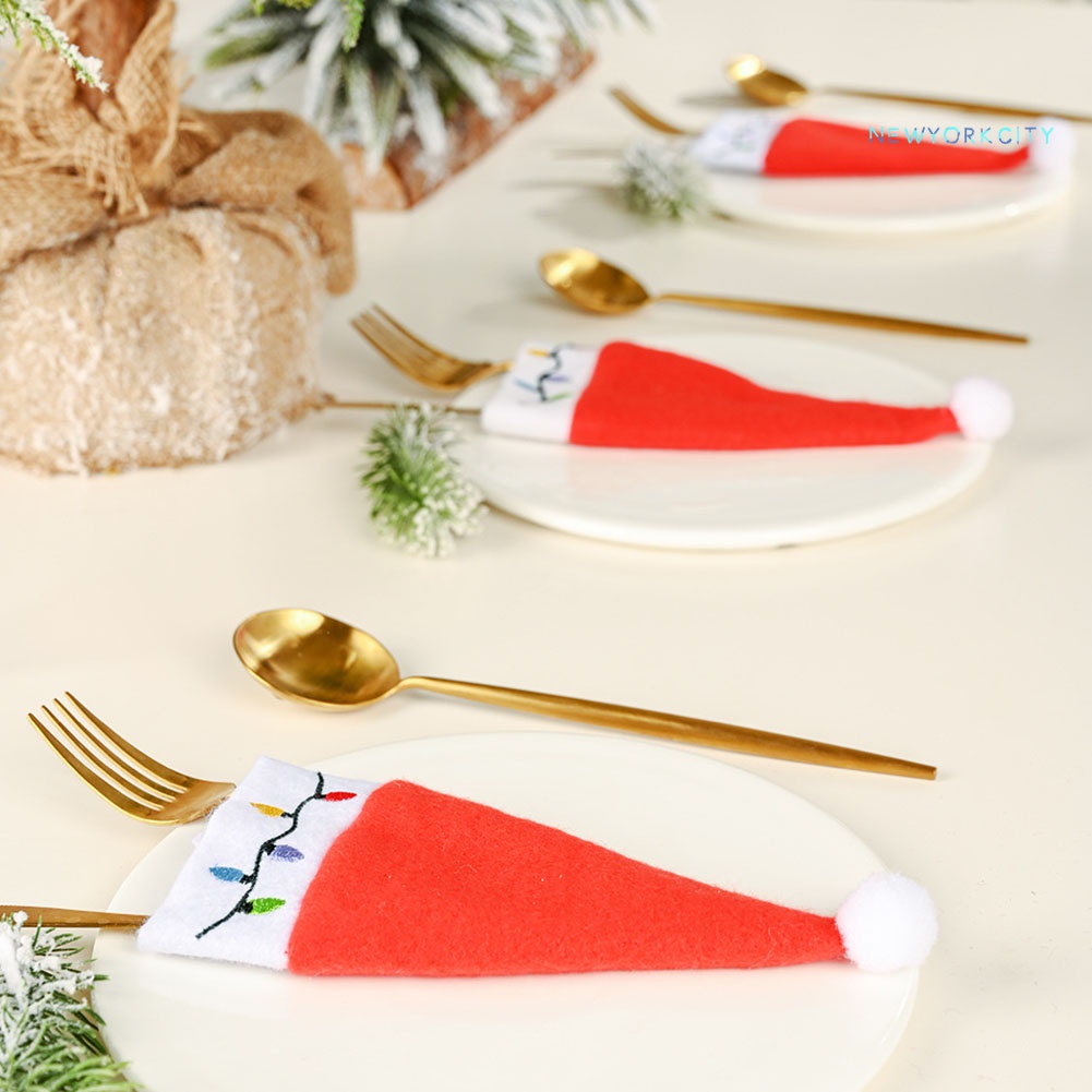 Vỏ Bọc Muỗng Nĩa Hình Nón Giáng Sinh Dễ Thương