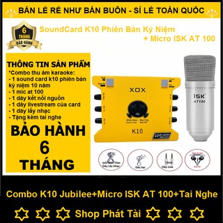 Mua Bộ Sound Card K10  Micro AT100 Tặng Tai Nghe AKG-S10 - Combo K10 Bản Kỷ Niệm 10 Năm