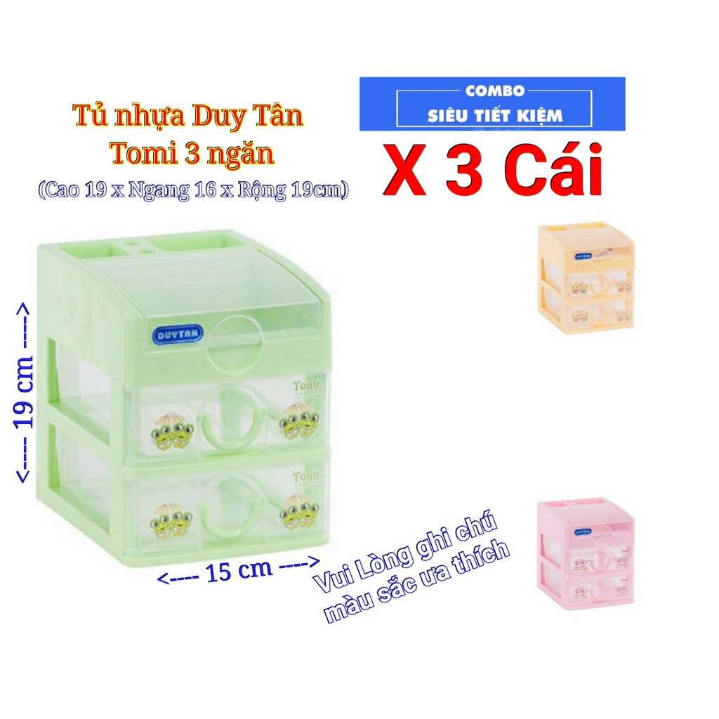 Tủ Nhựa Duy Tân TOMI 3 Ngăn nhỏ - COMBO 3 Cái