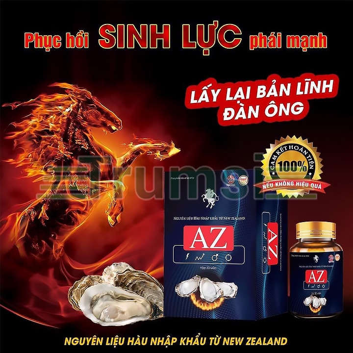 Viên Uống Bổ Thận Tráng Dương Tăng Sinh Lý Giảm Đau Lưng Mỏi Gối Tiểu Đêm Nhiều Tinh Chất Hàu AZ Vạn Tam Chính Hãng