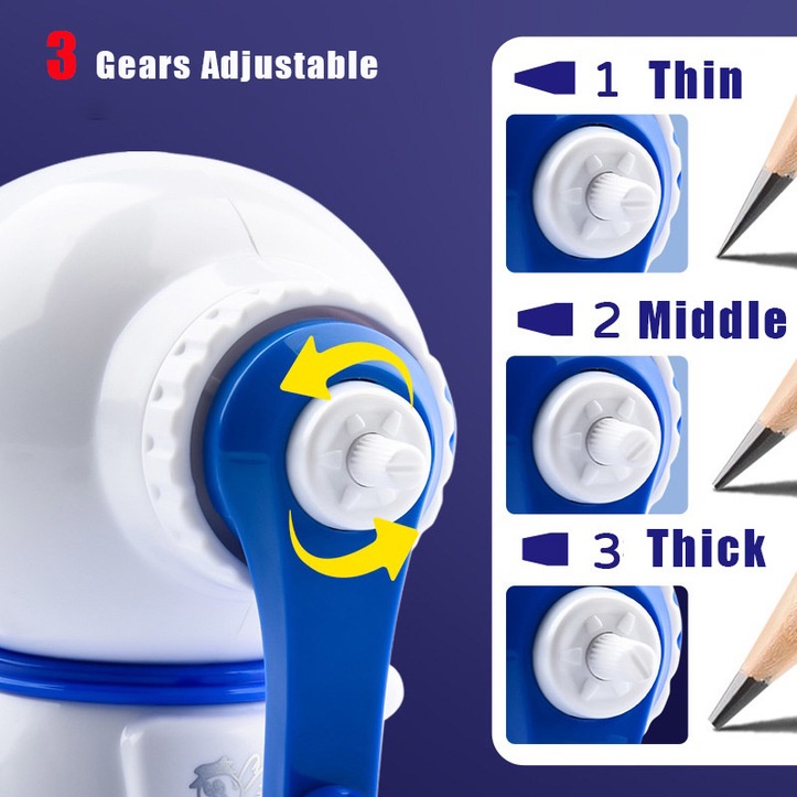 Gọt Bút Chì Hình Phi Hành Gia Dễ Thương Nâng Cấp 3 Măng Có Thể Điều Chỉnh Tự Động Cho Học Sinh
