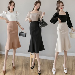 Chân Váy Đuôi Cá Lưng Cao Phong Cách Hàn Quốc Dành Cho Nữ