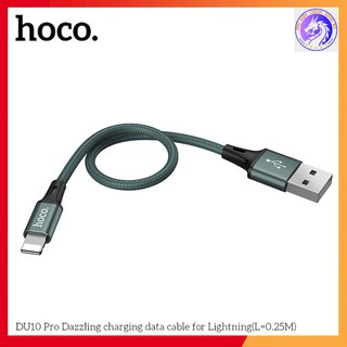 Cáp sạc nhanh 3.0a dài 25cm cho iphone/ipad dây dù hoco du10 pro - bảo hành 12 tháng