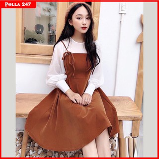 [HỖ TRỢ SHIP 20K MÃ THOI28998] Váy nữ xinh tay bồng hai dây B013, mẫu đầm bánh bèo đẹp, xòe điệu đà
