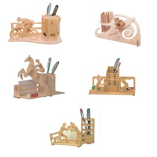 Mô hình gỗ trang trí 3D hộp đựng bút các loại - Mô hình lắp ráp gỗ
