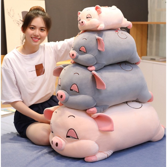 Gấu Bông to Gối Ôm Heo Lợn 40cm - 60cm - 1m2 .Thú Nhồi Bông phê cần lim dim Siêu to khổng lồ béo ú đáng yêu ngộ nghĩnh