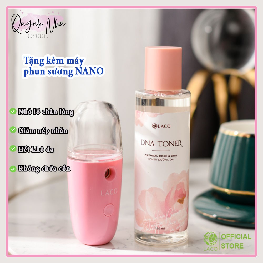 Nước hoa hồng -Toner DNA Laco thu nhỏ lỗ chân lông, cân bằng độ pH 150ml Tặng máy phun sương Nano | BigBuy360 - bigbuy360.vn