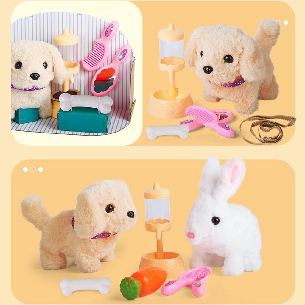 Đồ Chơi Nhồi Bông Hình Cún/Thỏ Nhồi Bông Phát Ra Âm Thanh Tương Tác Cho Bé