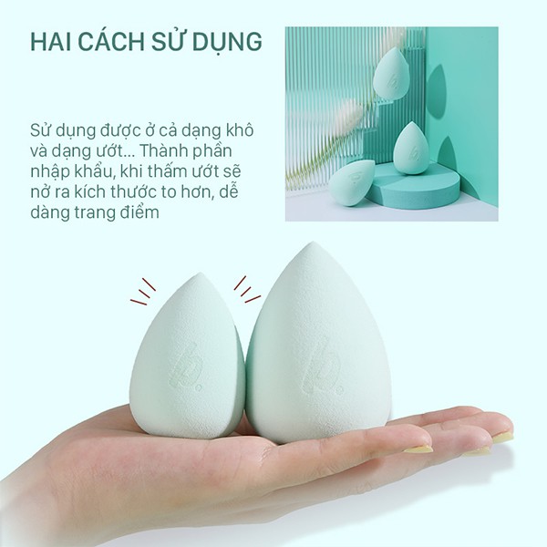 Mút trang điểm BERLALA dùng tán kem nền BLL01 20g/pcs - Mint color