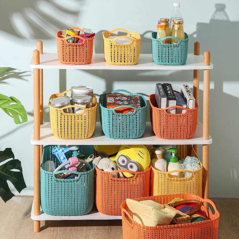 Giỏ Nhựa Giả Mây Đan Vintage Đựng Đồ Tiện Dụng Cho Nhà Bếp, Phòng Tắm - Dumi Shop