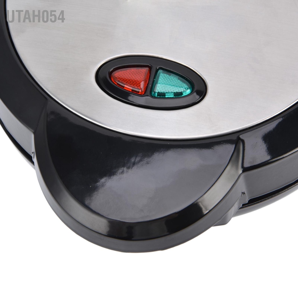 Utah054 Máy làm bánh quế hai mặt Sưởi ấm nhanh ăn sáng gia đình không dính 1200W EU Cắm 220‑240V