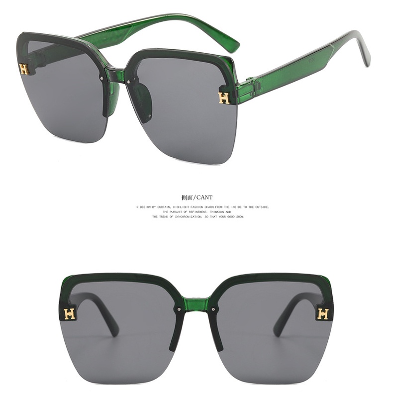 Thời trang Kính râm nữ không gọng Kính râm màu đen Kính râm xu hướng Kính lái xe UV400