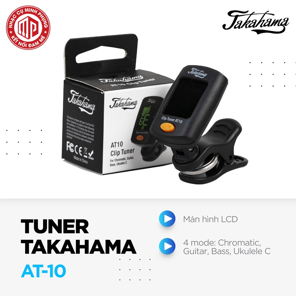 Máy chỉnh dây đàn Clip Tuner Takahama AT-10 - Hàng chính hãng