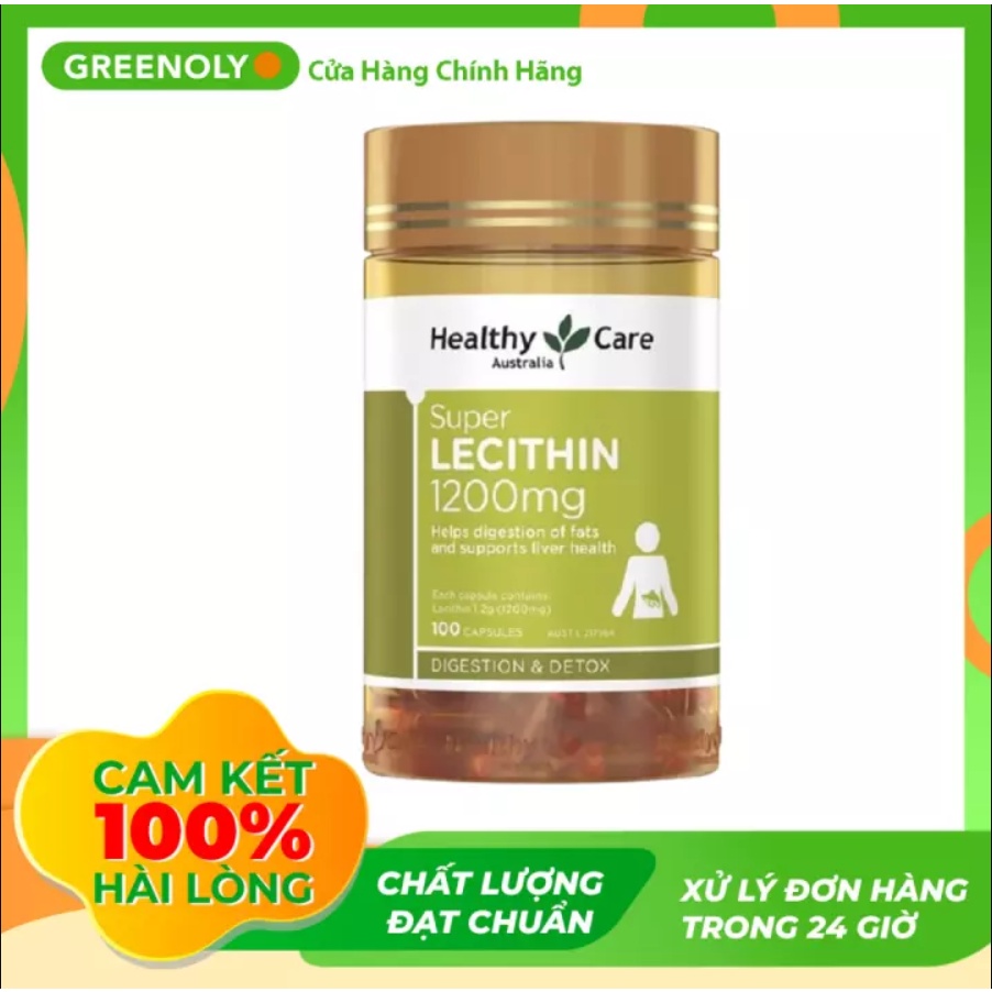 Mầm Đậu Nành Healthy Care Lecithin 1200mg Tốt Cho Sức Khỏe 100 Viên