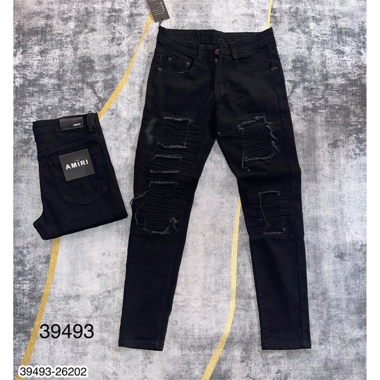Quần Jeans AMR Nhăn Đen Trắng Cực Hot 2022 - Quần Jean Nam AMR Nhăn Cao Cấp