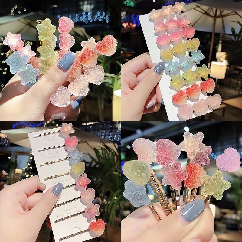 Kẹp tóc trẻ em thiết kế màu kẹo ngọt ngào dễ thương Hàn Quốc