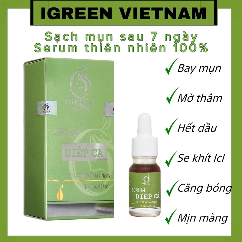SERUM MỤN DIẾP CÁ - THIÊN NHIÊN 100% - CẢI THIỆN SAU 7 NGÀY - SERUM IGREEN