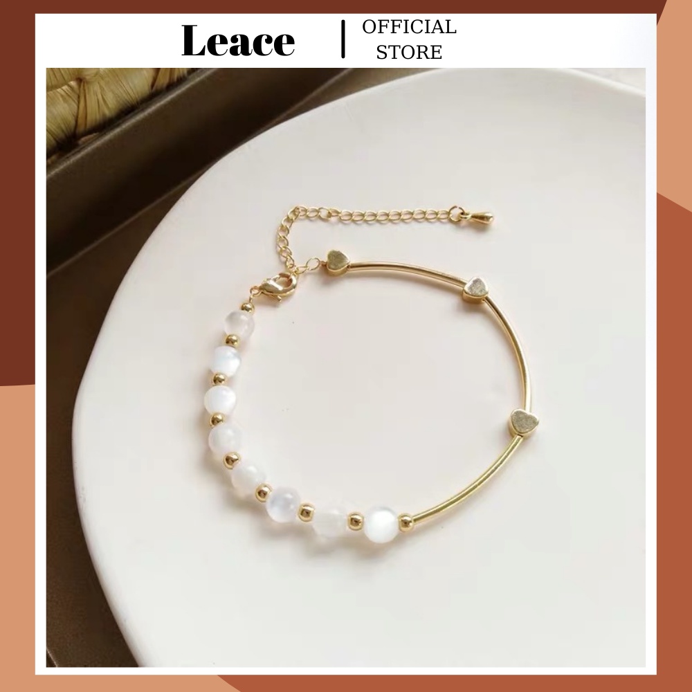 Vòng tay nữ, lắc tay nữ đính hạt mix kim loại nữ tính BL009 Leace.accessories