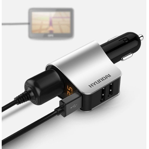 Tẩu sạc Hyundai cao cấp 1 tẩu tròn  Sạc nhanh 3.1A