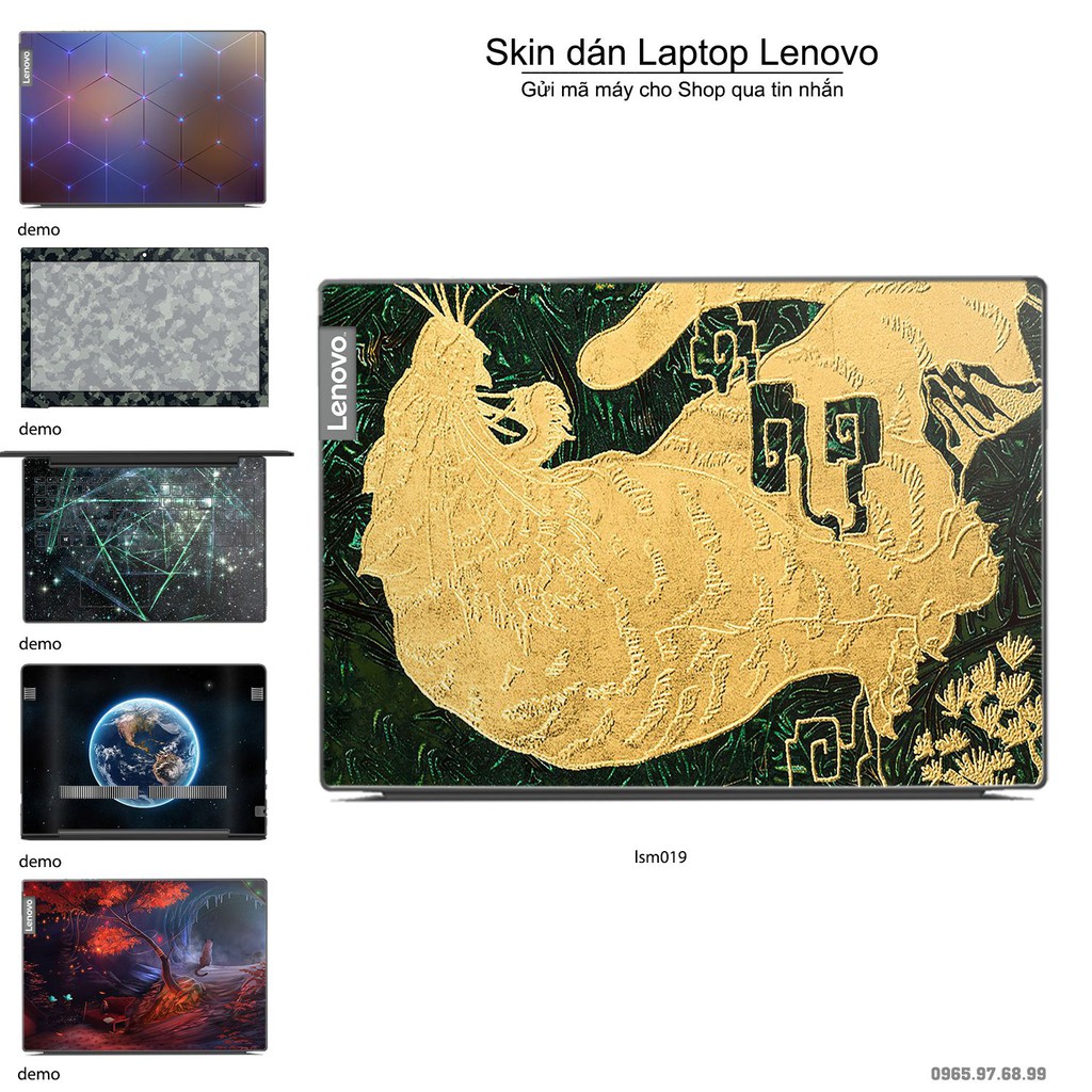 Skin dán Laptop Lenovo in hình Hổ Toạ Sơn - lsm019 (inbox mã máy cho Shop)