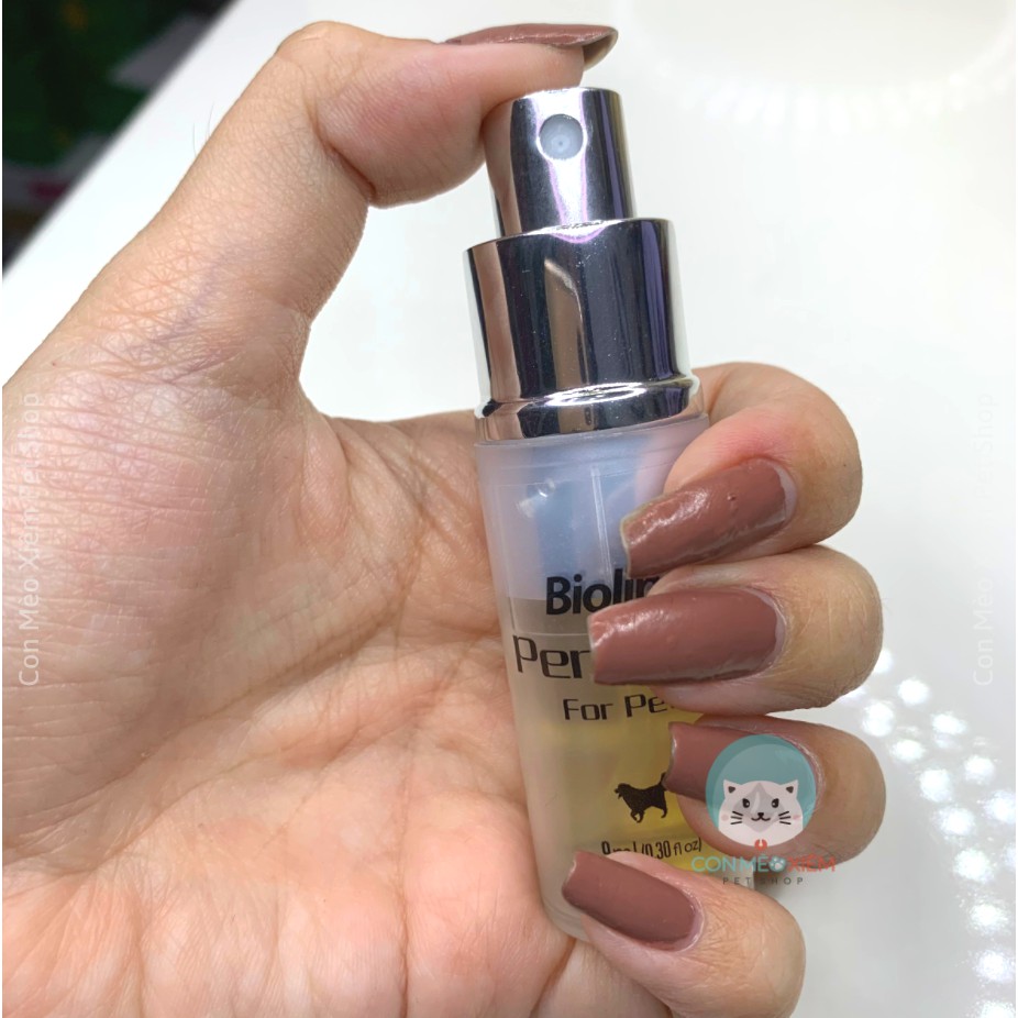 Xịt thơm chó mèo Bioline 9ml, nước hoa xịt khử mùi bỏ túi mini cún mèo lớn nhỏ Con Mèo Xiêm