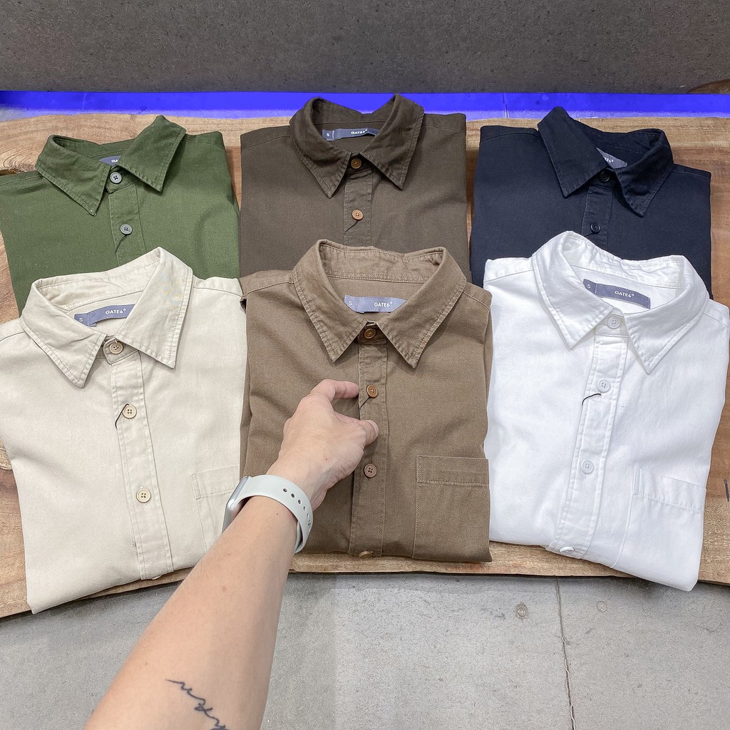 Áo sơmi kaki GATE6, chất kaki mềm 6 màu kiểu Hàn dáng regular fit mặc thoải mái - Urban | BigBuy360 - bigbuy360.vn