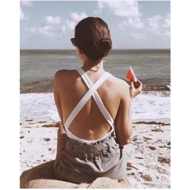 ÁO BODYSUIT HỞ LƯNG DÂY ĐAN CHÉO XUẤT ÂU (ảnh thật)