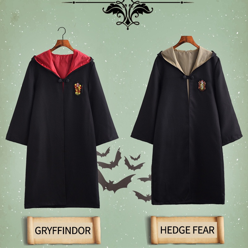 Harry Potter Trang phục cho trẻ em Holloween Đồng phục cậu bé Gryffindor Cape cô gái Slytherin em bé Hufflepuff Cloak Ravenclaw Cosplay Playful Magic Robe AKKU