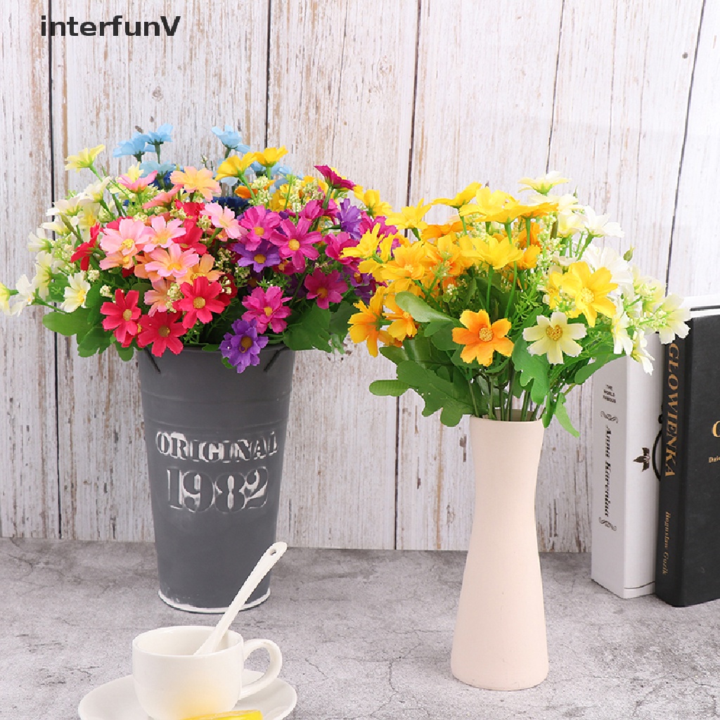 1 Bó 7 Nhánh 28 Hoa Cúc Nhân Tạo Trang Trí Tiệc Cưới