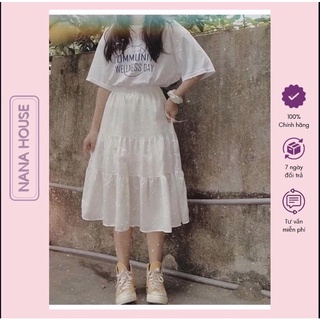 Chân váy vintage - Váy dài xếp ly tiểu thư dáng dài voan 2 lớp