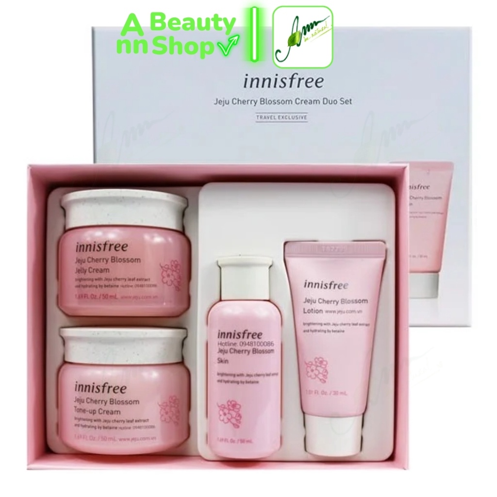 Bộ Sản Phẩm Innisfree Jeju Cherry Blossom Cream Duo Set (CÓ TÁCH LẺ)