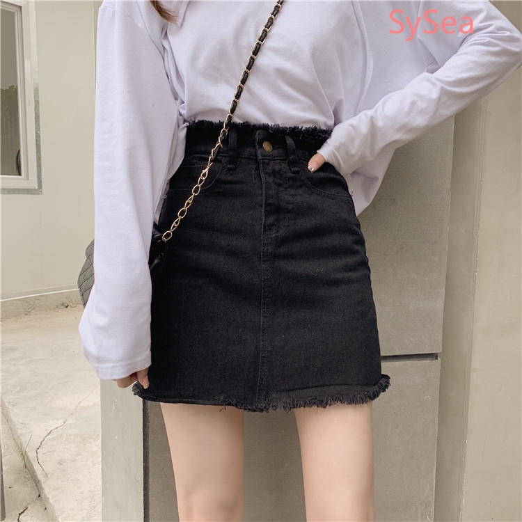 Chân Váy Denim Lưng Cao Thời Trang Mùa Hè Cho Học Sinh