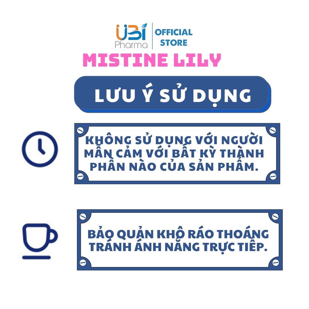 Dung dịch vệ sinh phụ nữ Mistine Lily UBI Pharma rửa phụ khoa chai 200ml