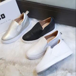 Slipon độn đế 5cm da thật