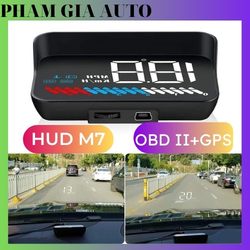 Bộ HUD Ô tô M7 OBD GPS Hiển Thị Tốc Độ Thông Tin Lên Trên Kính Lái Giá Rẻ