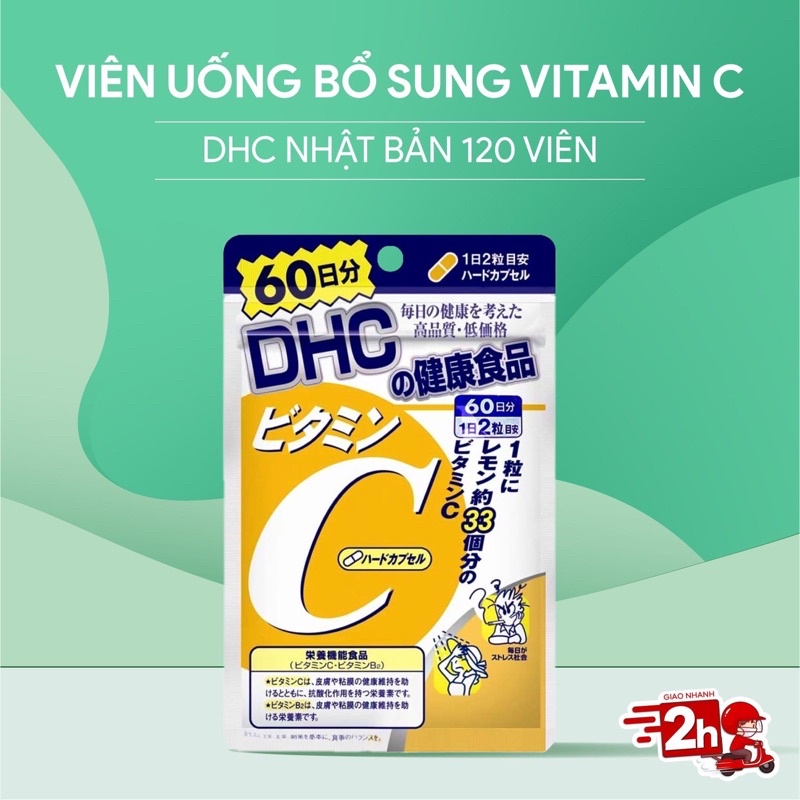 [Hàng_Nhật]  Viên Uống Bổ Sung Vitamin C D.H.C Vitamin C Hard Capsule Tăng Sức Đề Kháng [ Gói uống 60N ]