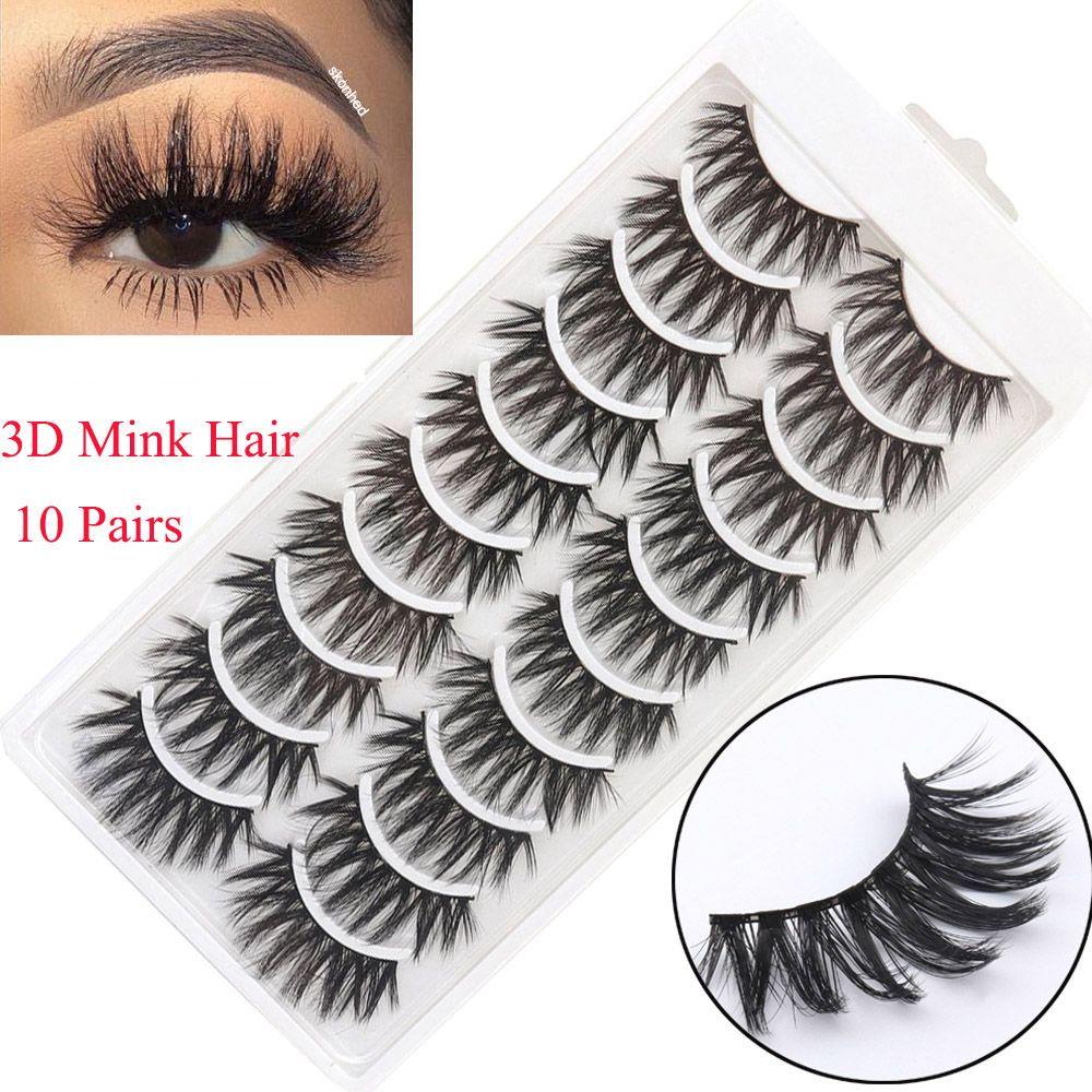 Set 10 Cặp Lông Mi Giả SKONHED Nhiều Lớp Trang Điểm Dài Tự Nhiên