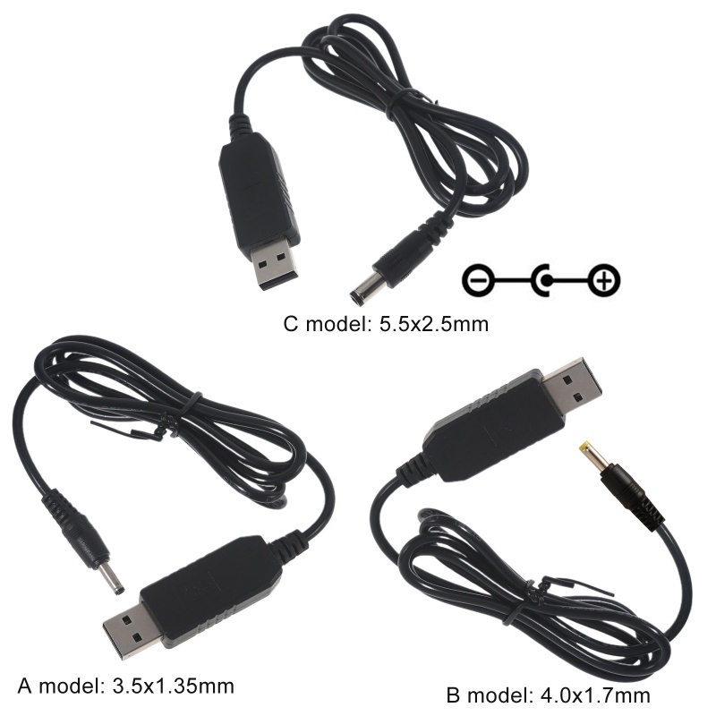 Dây cáp tăng áp QC3.0 USB sang 3.5/4.4/5.5mm 12V 1.5A cho đèn LED/ máy ảnh WiFi