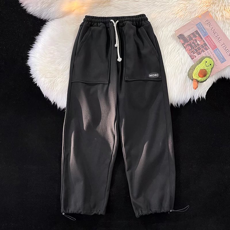 Quần Thể Thao Nhung Ống Rộng Phong Cách Hàn Quốc Cho Nam