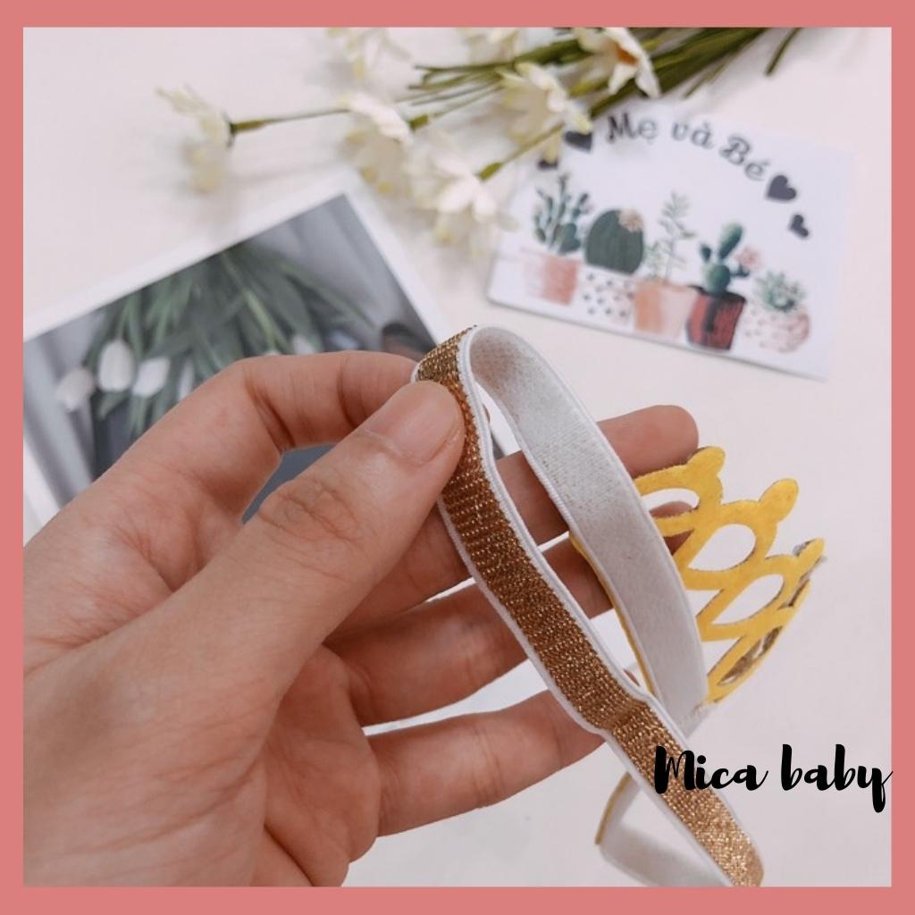 Băng đô vương miện đính đá đáng yêu cho bé Mica baby