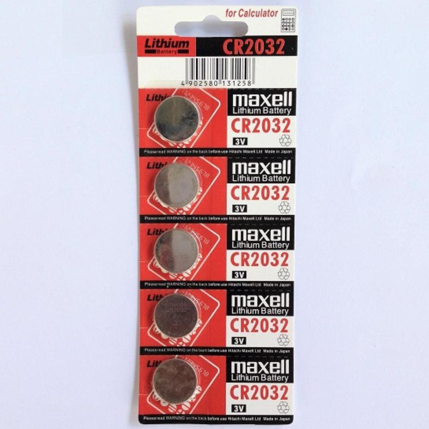 Vỉ 5 viên pin CMOS CR2032 Maxell Lithium Battery 3V