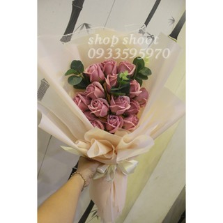 Bó hoa 15bông hồng nude siêu sang