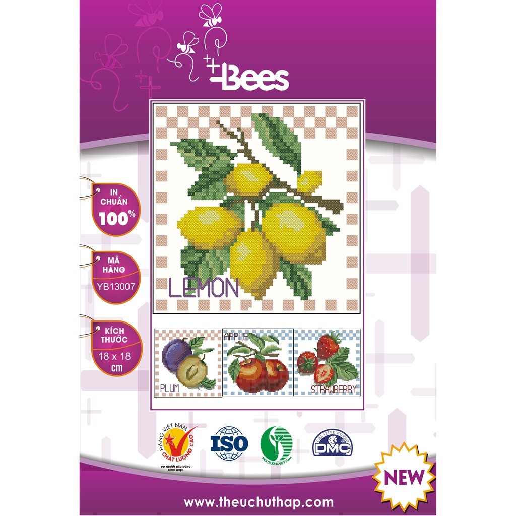 Mẫu thêu chữ thập củ quả nhỏ xinh