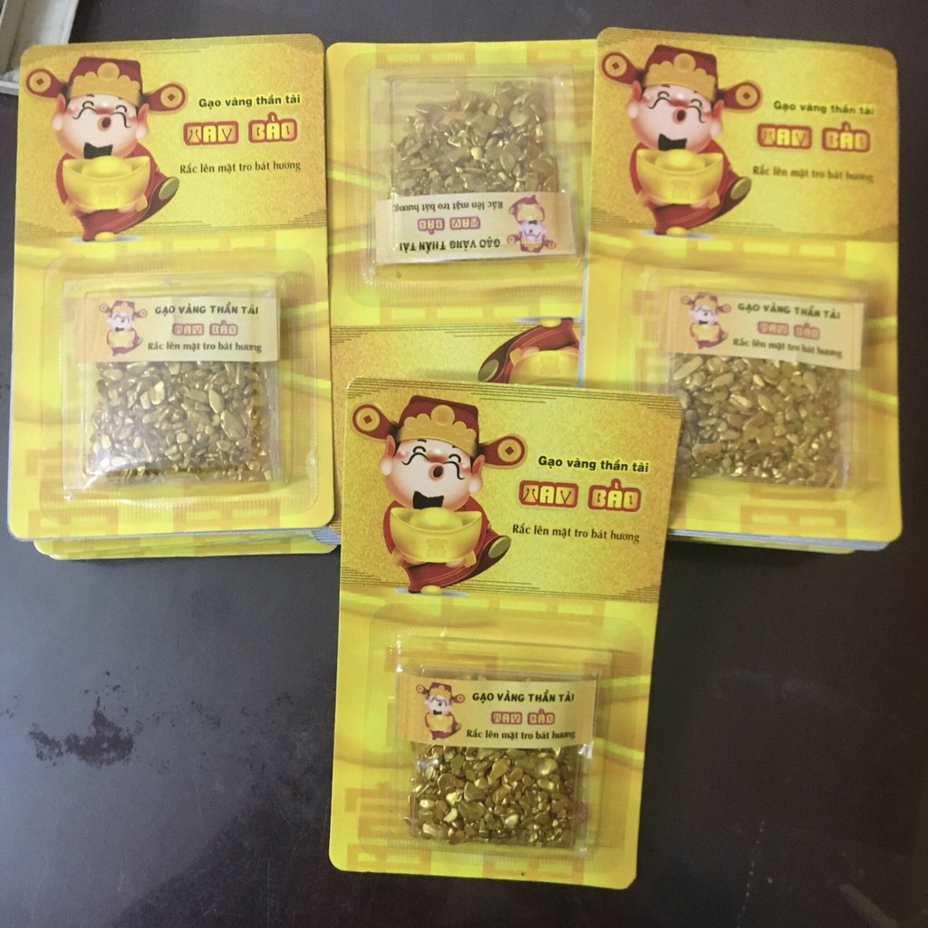 GẠO VÀNG THẦN TÀI Để vào hũ, đĩa đặt trên Bàn thờ Thần Tài | BigBuy360 - bigbuy360.vn