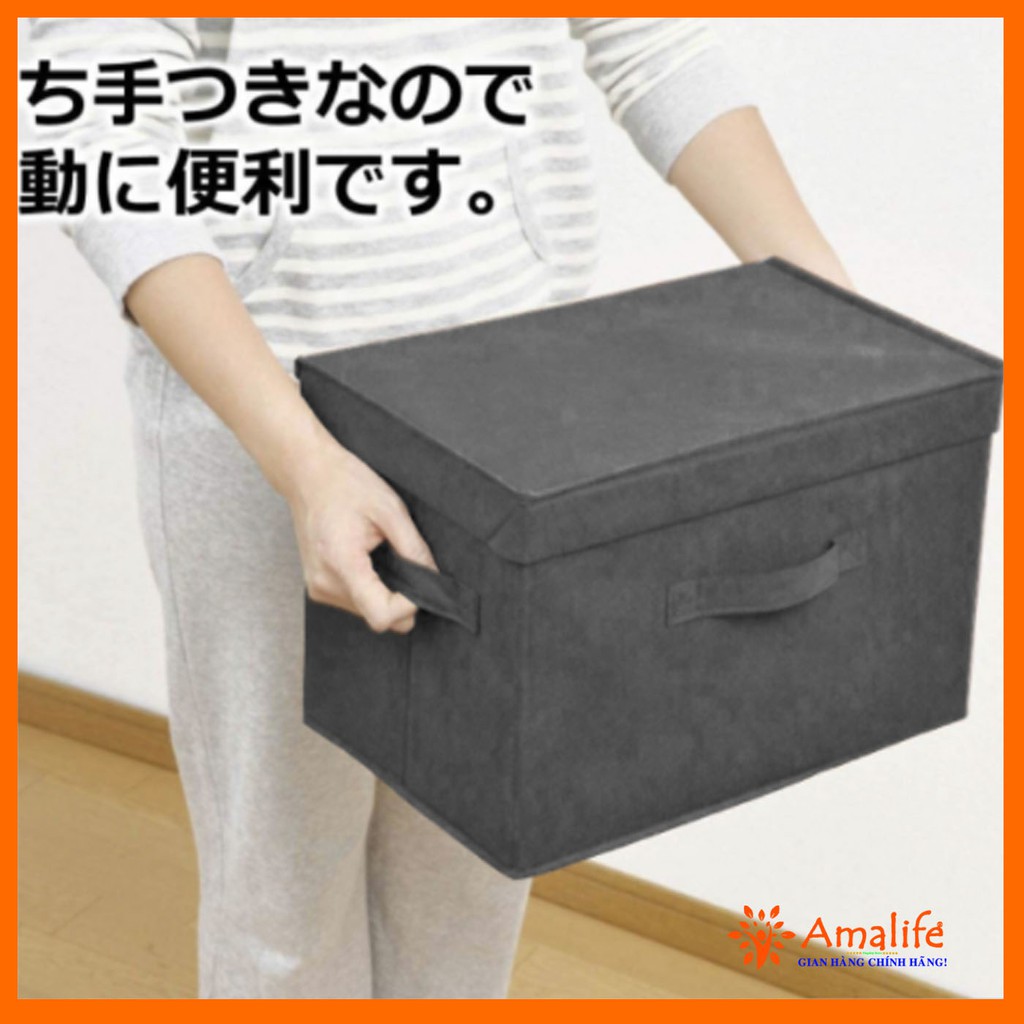 Hộp Đựng Đồ Đa Năng Có Nắp Phong Cách Nhật Tinh Tế, Sang Trọng Kích Thước 38x25x25cm Chính Hãng Amalife