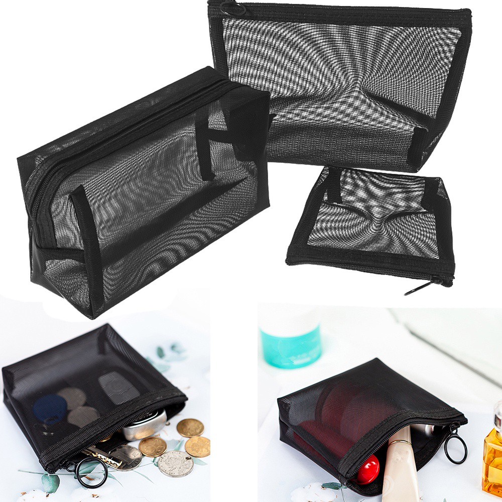 BANANA  1PCS Women Men Cosmetic Bag Transparent Travel Fashion Small Large Black Toiletry Makeup Organizer Bags Case Pouch