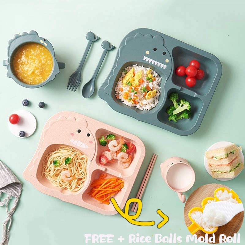 Bộ dụng cụ ăn uống 6 món kèm khuôn làm cơm nắm cho bé