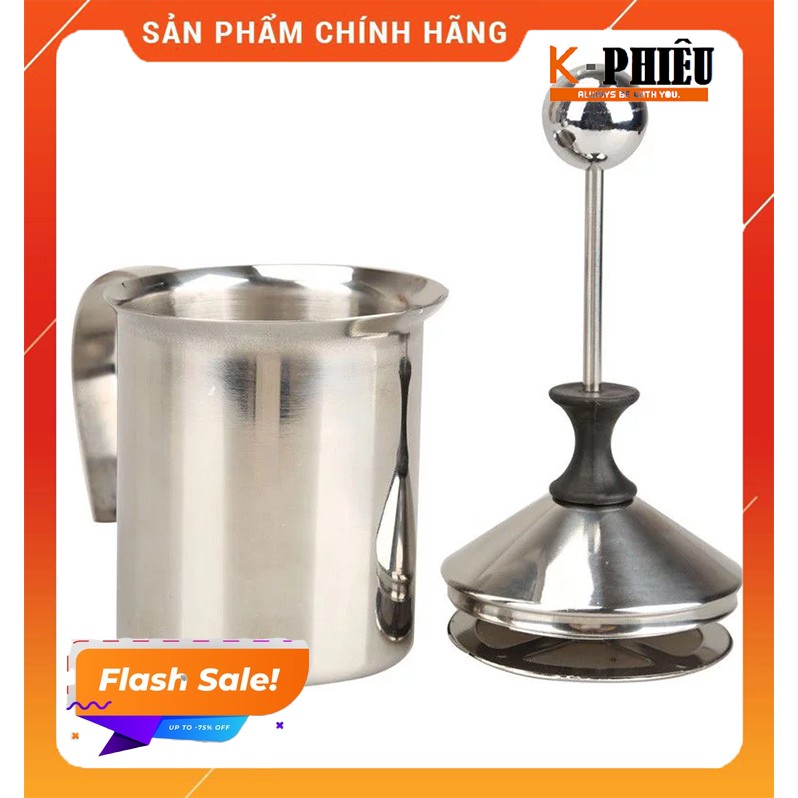 Ca đánh sữa lạnh inox hai lớp 450ml cao cấp KP-IM001